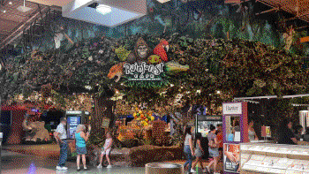 The front of a Rainforest Cafe